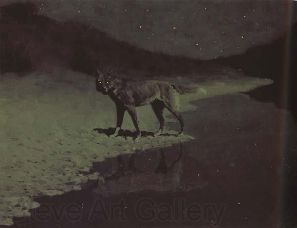 Frederic Remington Moonlight,Wolf (mk43) Germany oil painting art